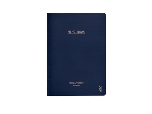 KOZO anteckningsbok A5 3-pack navy/steel blue/black