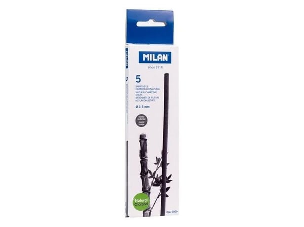 Milan Natural charcoal sticks, Mørkegrå, 5 stykker