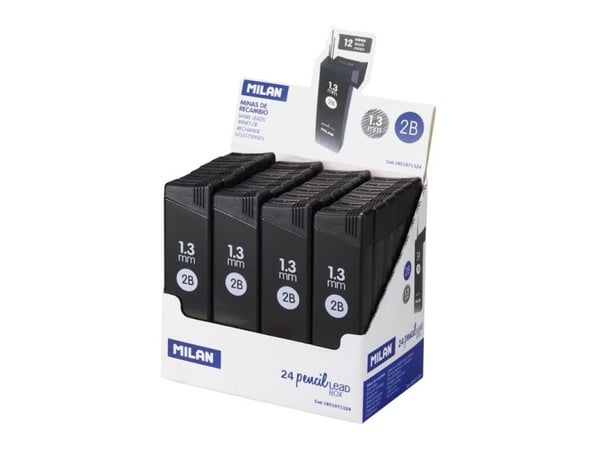 MILAN blyertsstift 1,3 mm rör 24 st display