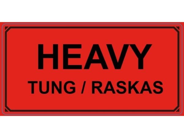 Advarselsetiketter Heavy / Tung / Raskas
