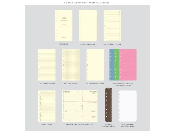 Filofax-järjestelmän kalenteri Lockwood Personal Concrete