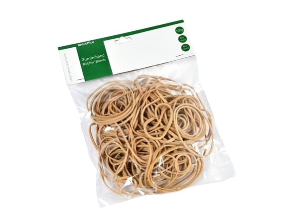 Gummiband i blandade storlekar 100 gram (12 st)