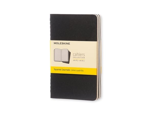 Moleskine Cahier, Monokromatisk, Sort, 64 ark, 70 g/m², Rute papir, Universell