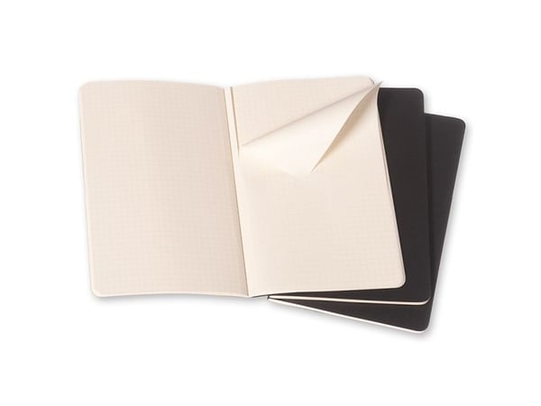 Moleskine Cahier, Monokromatisk, Sort, 64 ark, 70 g/m², Rute papir, Universell