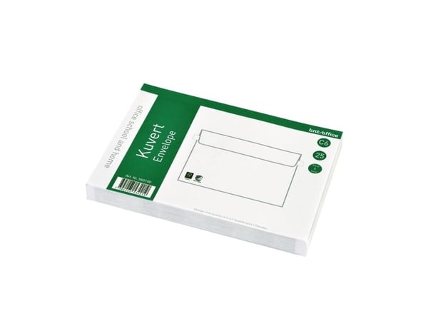 Kuverter C6 Peel & Seal 25st Hvide - (20 stk.)