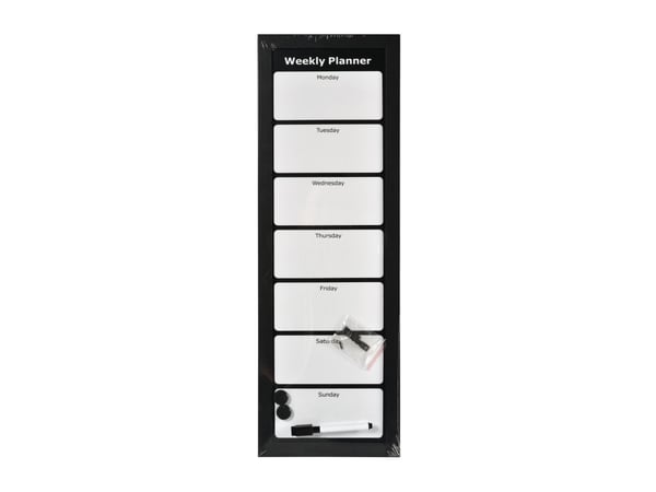 Ugeplantavle Whiteboard 20x60cm Engelsk Tekst