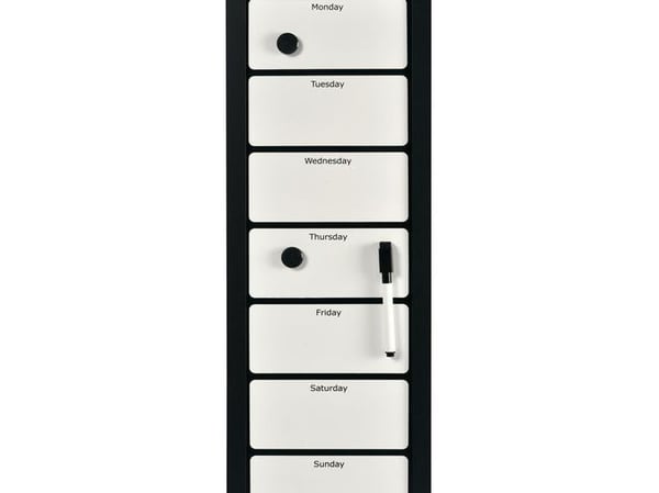 Ugeplantavle Whiteboard 20x60cm Engelsk Tekst
