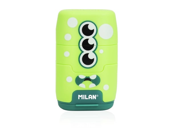 MILAN Compact Double Pencil Sharpener ja Eraser Alien 16 kpl näyttö