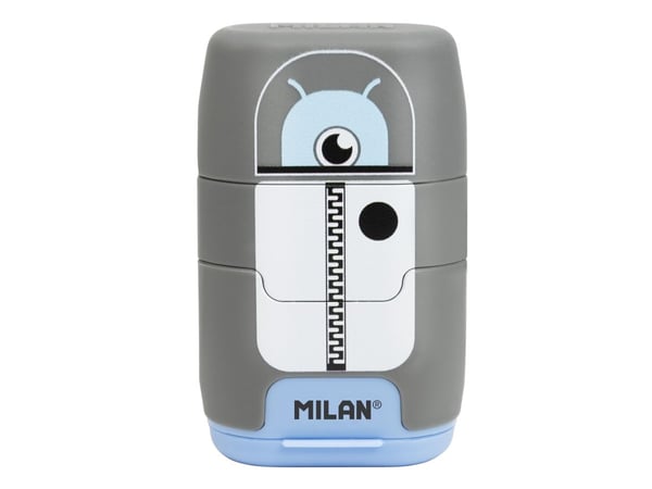 MILAN Compact Double Pencil Sharpener ja Eraser Alien 16 kpl näyttö