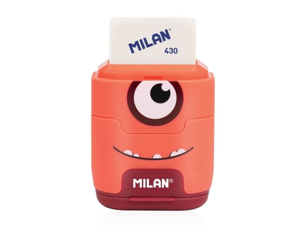 MILAN Compact Double Pencil Sharpener ja Eraser Alien 16 kpl näyttö