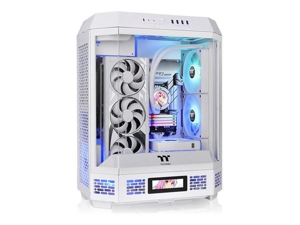 Thermaltake The Tower 600 - Mid tower - ATX - sidepanel med vindu (herdet glass) - ingen strømforsyning (PS/2) - snø - USB/lyd
