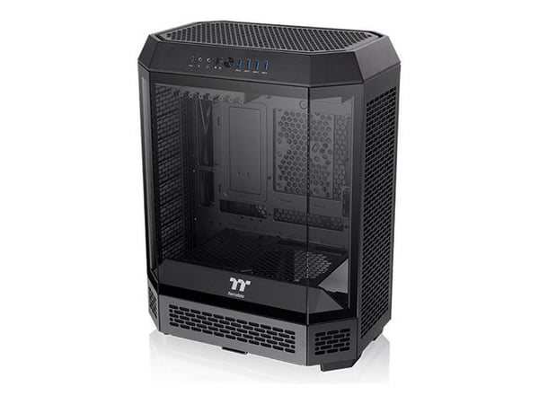 Thermaltake The Tower 600 - Mid tower - ATX - genomskinlig sidopanel (härdat glas) - ingen strömförsörjning (PS/2) - svart - USB/ljud