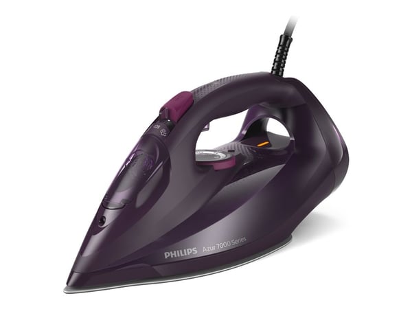 Philips Azur 7000 Series DST7061 - Dampstrykejern med automatisk slukking - såleplate: SteamGlide Elite - 3000 W - dark purple