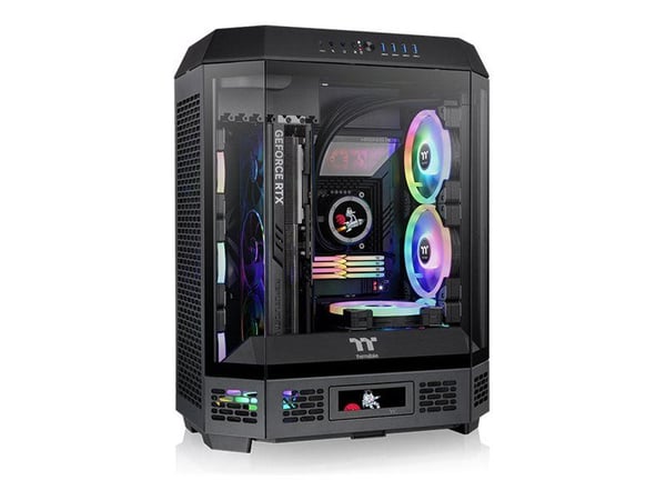 Thermaltake The Tower 600 - Mid tower - ATX - sidepanel med vindu (herdet glass) - ingen strømforsyning (PS/2) - svart - USB/lyd