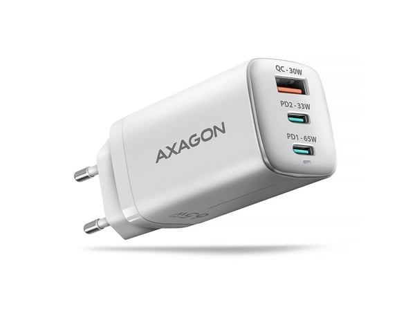 AXAGON ACU-DPQ65W - Strømadapter - 65 watt - 1.5 A - PD 2.0, PD 3.0, QC 2.0, QC 3.0, QC 4.0+, Huawei Fast Charge, SCP, PD/PPS, AFC, SFC, SFC 2.0, P...