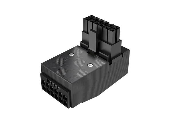 Akasa G-Nexus P16 - Skjøteledningsadapter - 12+4-stifts PCI Express 5.0 strøm (hann) vinklet til 12+4-stifts PCI Express 5.0 strøm (hunn) rett