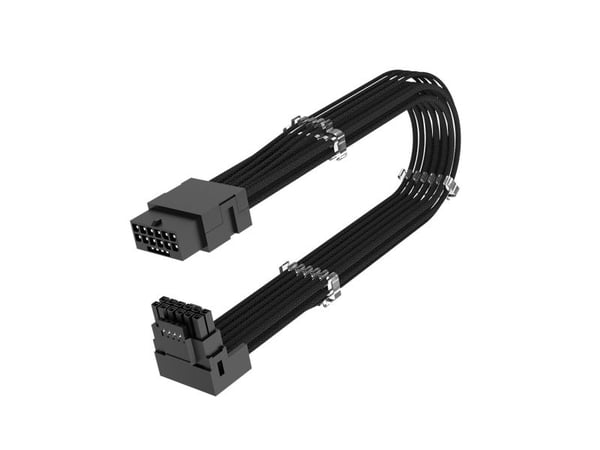 Akasa G-Nexus P16 - Strømforlengelseskabel - 12+4-stifts PCI Express 5.0 strøm (hann) vinklet til 12+4-stifts PCI Express 5.0 strøm (hunn) rett - 3...