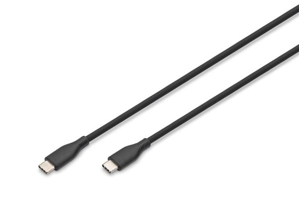 DIGITUS USB-C Silicone charging cable USB-C - USB-C 1m USB 2.0 60W black