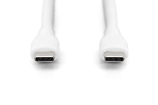 DIGITUS - USB-kabel - USB-C (hann) til USB-C (hann) - USB 2.0 - 20 V - 3 A - 2 m - formstøpt, USB Power Delivery (60W) - hvit