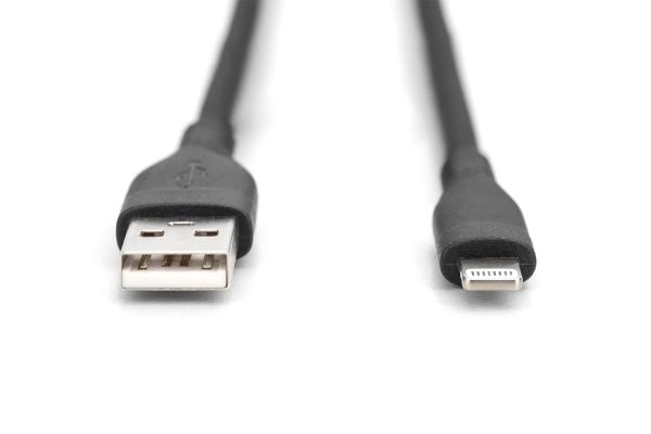 ASSMANN - Lightning-kabel - USB hann til Lightning hann - 1 m - enkeltskjermet - svart