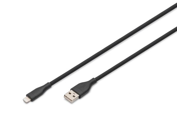 ASSMANN - Lightning-kabel - USB hann til Lightning hann - 2 m - enkeltskjermet - svart