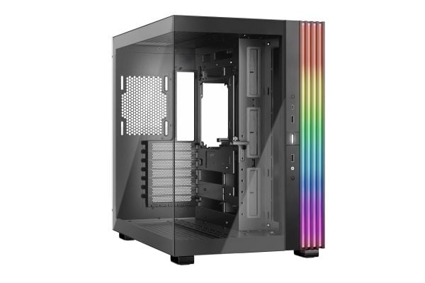 be quiet! Light Base 600 DX - Midi-tårn - ATX - sidepanel med vindu (glass) - ingen strømforsyning (ATX / PS/2) - svart - USB/lyd