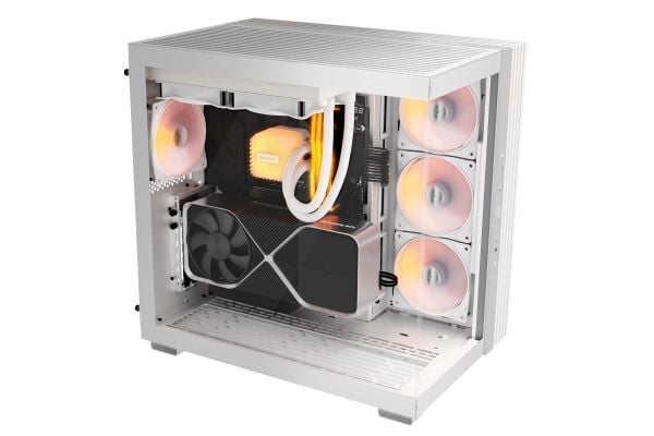 be quiet! Light Base 600 DX - Midi-tårn - ATX - sidepanel med vindu (glass) - ingen strømforsyning (ATX / PS/2) - hvit - USB/lyd