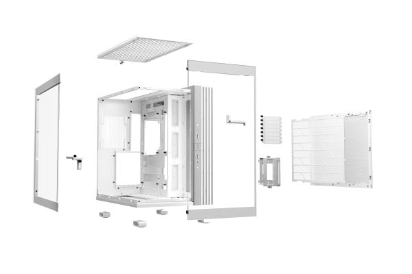 be quiet! Light Base 600 DX - Midi-tårn - ATX - sidepanel med vindu (glass) - ingen strømforsyning (ATX / PS/2) - hvit - USB/lyd
