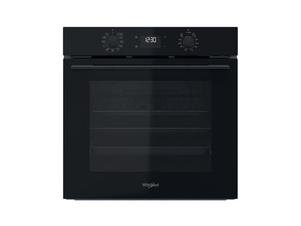 Whirlpool OMK58HU1B - Ovn - innebygd - fordypning - bredde: 56 cm - dybde: 56 cm - høyde: 58.3 cm - med selvrens - Klasse A+ - svart