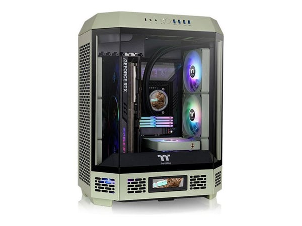 Thermaltake The Tower 600 - Mid tower - ATX - sidepanel med vindu (herdet glass) - ingen strømforsyning (PS/2) - matcha-grønn - USB/lyd