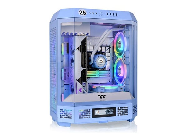 Thermaltake The Tower 600 - Mid tower - ATX - sidepanel med vindu (herdet glass) - ingen strømforsyning (PS/2) - hydrangea blue - USB/lyd