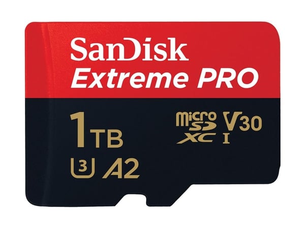 SanDisk Extreme Pro - Flashminnekort (microSDXC til SD-adapter inkludert) - 1 TB - A2 / Video Class V30 / UHS-I U3 / Class10 - microSDXC UHS-I