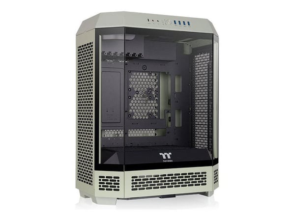 Thermaltake The Tower 600 - Mid tower - ATX - sidepanel med vindu (herdet glass) - ingen strømforsyning (PS/2) - matcha-grønn - USB/lyd