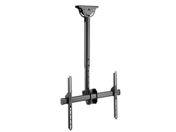 TECHly - Monteringssett (takmontering, monteringsbrakett, teleskopstang) - for flatpanel - stål - svart - skjermstørrelse: 37"-70" - takmonterbar