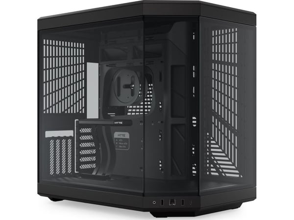 HYTE Y70 - Mid tower - utvidet ATX (E-ATX) - sidepanel med vindu (glass) - ingen strømforsyning (ATX) - bekmørk - USB/lyd