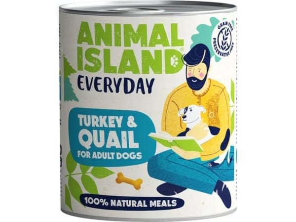 Animal Island ANIMAL ISLAND kalkkuna ja viiriäinen - koiran märkäruoka - 800g