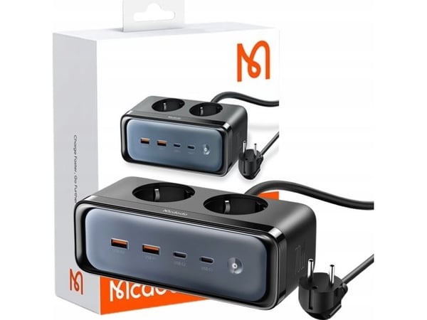 Pistorasia 2 pistorasiaa 6in1, 2x USB-C, 2x USB-A Mcdodo CH-4610, EU (musta)
