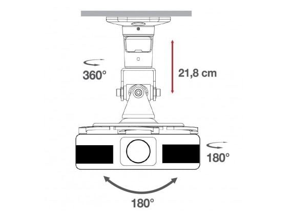 TECHly - Monteringssats (4 stödarmar, takfäste) - för projektor - aluminium - svart