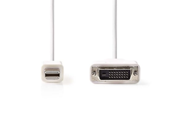 Nedis CCGP37700WT20, 2 m, Mini DisplayPort, DVI-D, Nickel, 1920 x 1080 piksler, Hvit