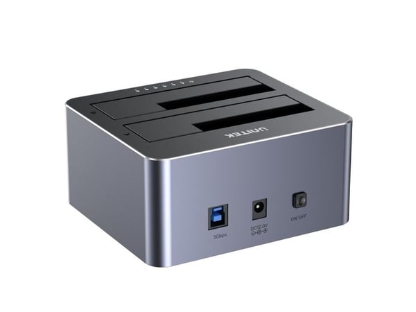 Unitek dokkingstasjon Unitek Disk kloningsstasjon 2 x SATA 2,5"/3,5" USB 5Gbps