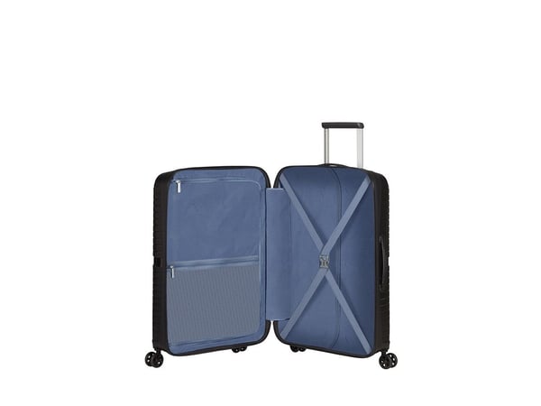 American Tourister AIRCONIC, Spinner, Sort, Medium, 4 hjul, Spinnehjul, 360°