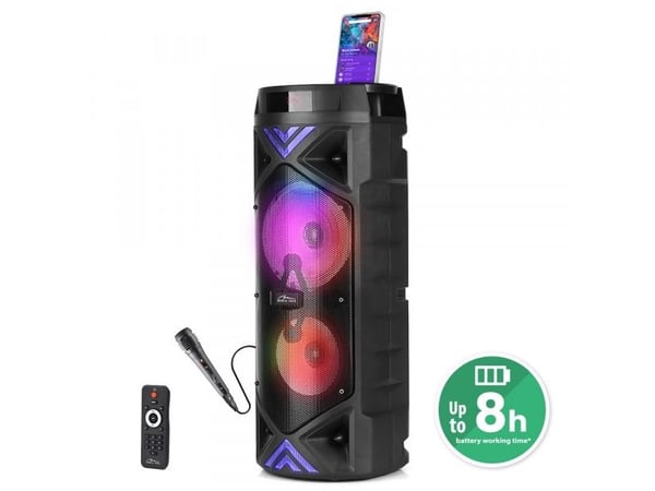 Media-Tech FUNBOX KEG PRO - Power audio Bluetooth 5.0+EDR -kaiutin, karaoketoiminto. RMS 50W, PMPO1400W, FM-radio, näyttö, kaksi 6,3" kaiutinta, si...