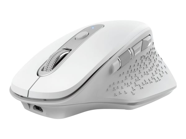 Trust Ozaa - Mus - compact, multi-device - høyrehendt - optisk - 6 knapper - trådløs - 2.4 GHz, Bluetooth - USB trådløs mottaker - hvit