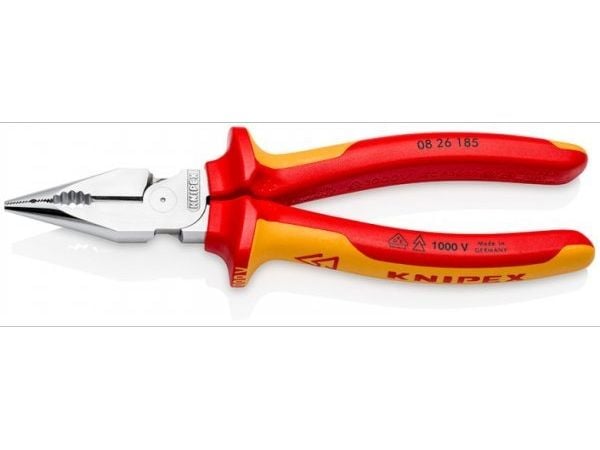 Knipex 08 26 185, Nesetang, 1,3 cm, 61 HRC, Oransje, Rød, 28 mm, 185 mm
