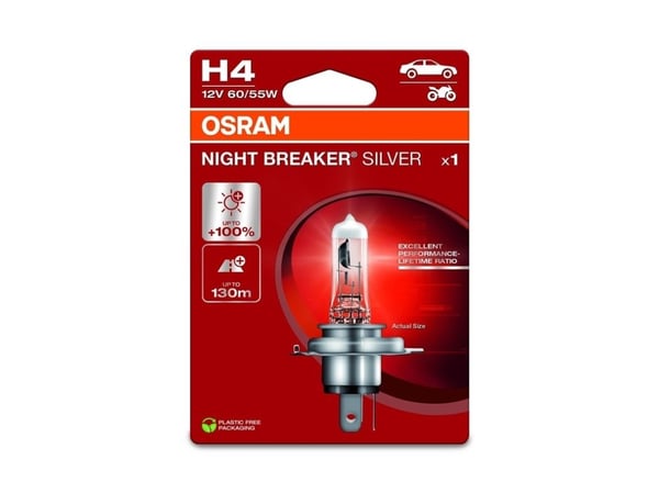 Osram Automotive 4062172395687 halogen lyskilde Night Breaker® Silver H4 60/55 W 12 V