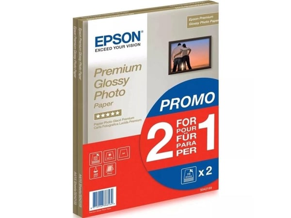 Epson Premium Glossy Photo Paper BOGOF - Blank - A4 (210 x 297 mm) - 255 g/m² - 15 ark fotopapir (en pakke 2) - for EcoTank ET-2650, 2750, 2751, 27...