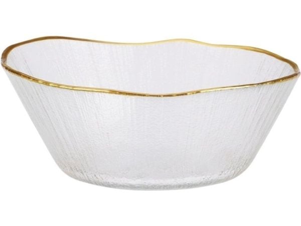 Home Styling Collection glasskål med guldkant DATURA 15 cm