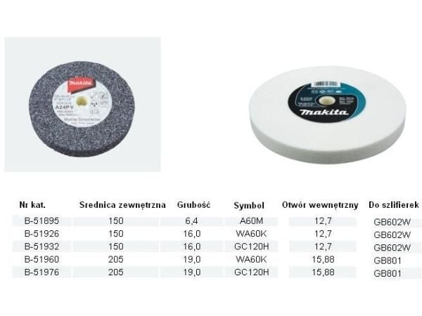 Makita slipdisk 150x16x12,7 mm B-51926WA60K RST för metall