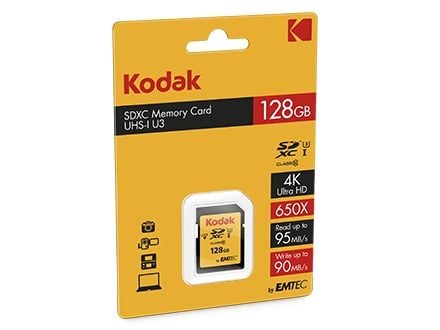 Kodak - Flashminnekort - 128 GB - UHS Class 3 / Class10 - 650x - SDXC UHS-I