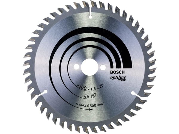 Bosch Optiline Wood - Sirkelformet sagblad - for tre - 160 mm - 48 tenner
